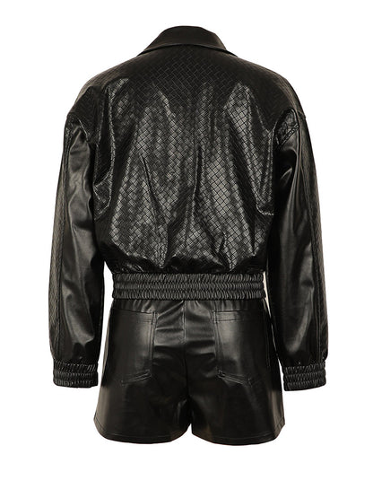 Leather Braid Jacket & Shorts Set