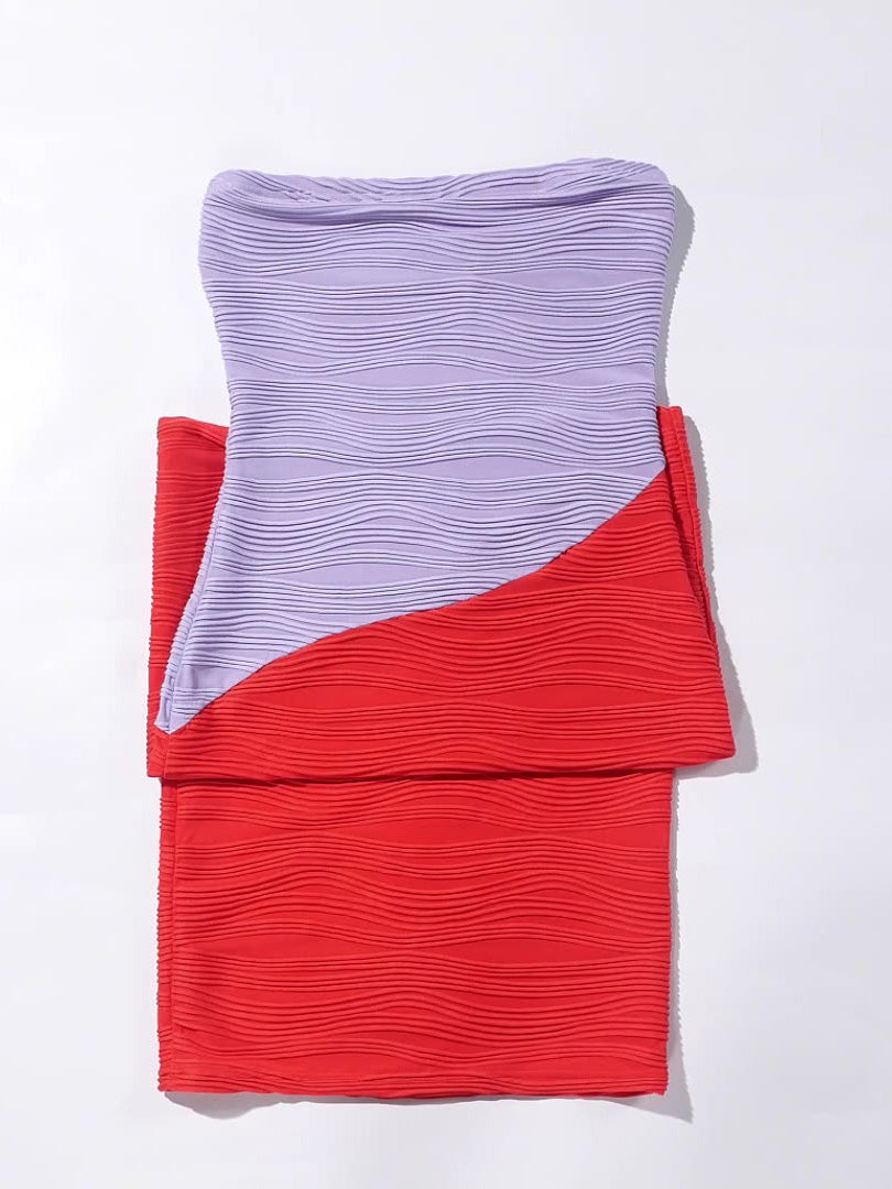 Textured Tube Color Block Dress