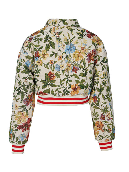 Size 2XL Floral Jacquard Varsity Jacket