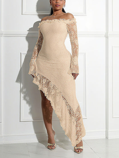 Lace Off Shoulder Maxi Dress