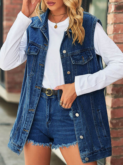 Button Denim Vest