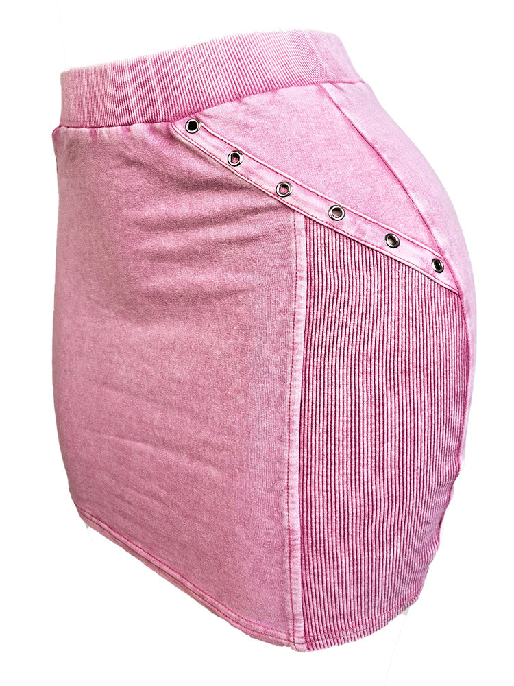 Washed Hoodie Top & Mini Skirt Set