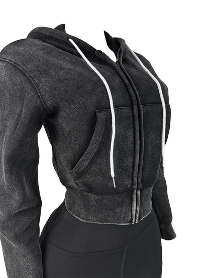 Washed Hooded Jacket & Leggings Set