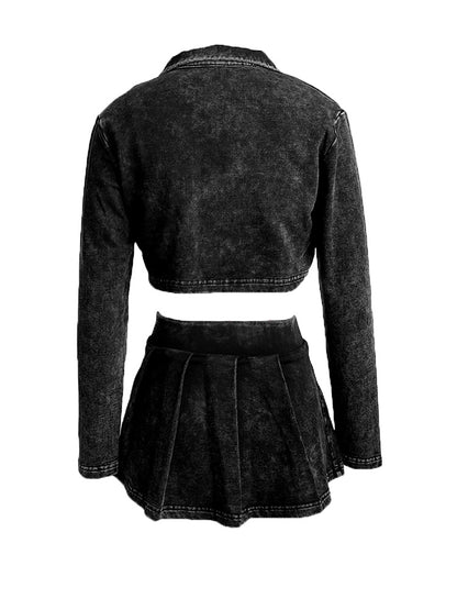 Mineral Washed 3 Piece Skort Set