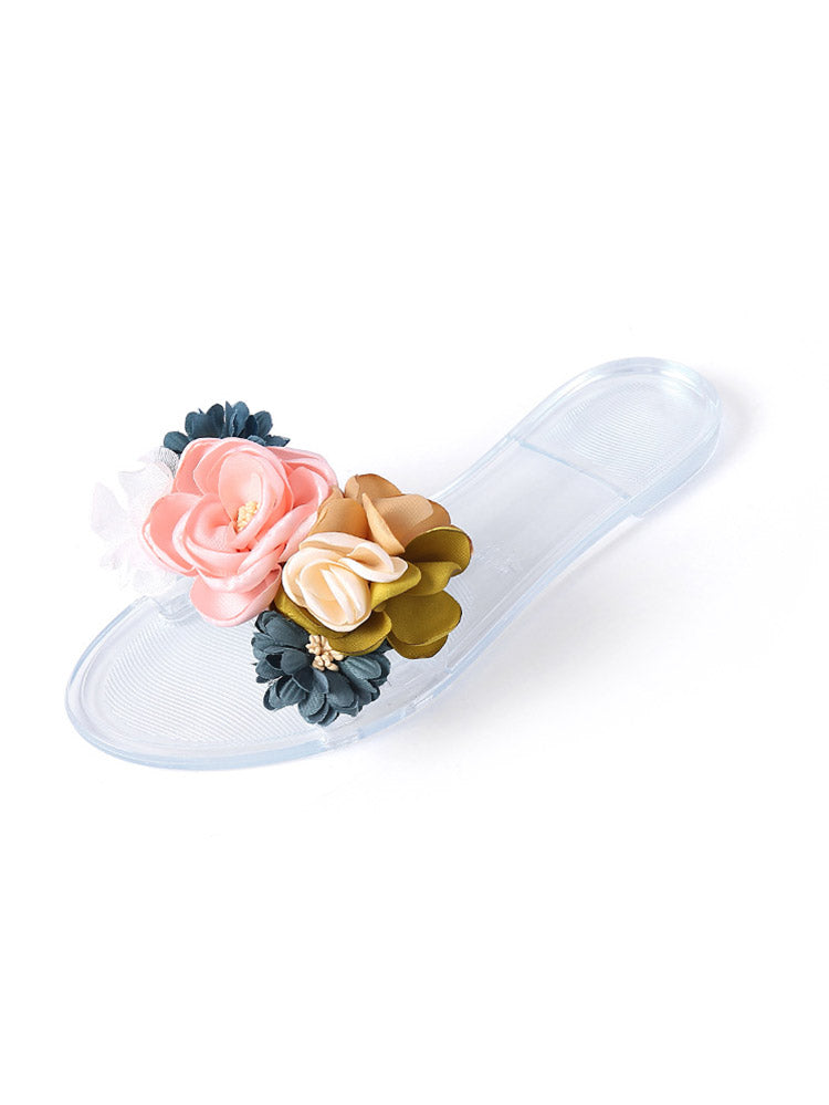 Full Bloom Clear Jelly Sandals - ECHOINE