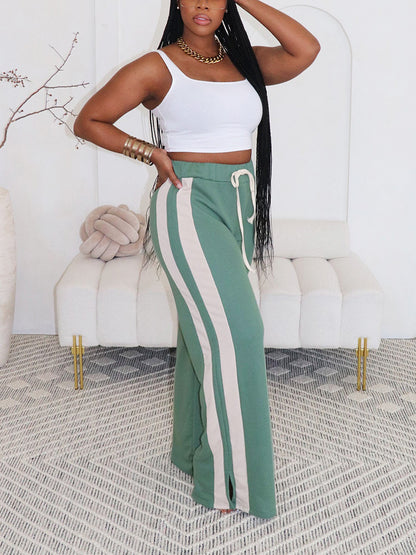 Side Stripe Wide Leg Pants