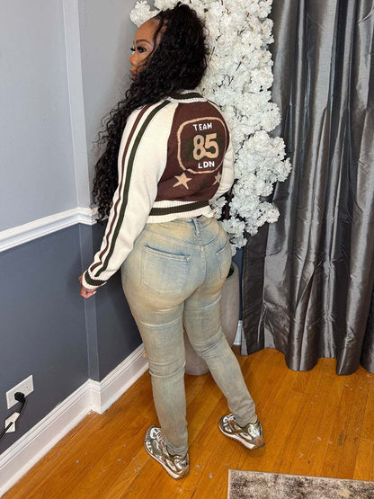 Knit Colorblock Jacket