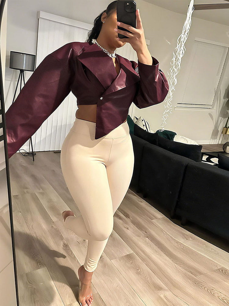 Leather Asymmetric Jacket