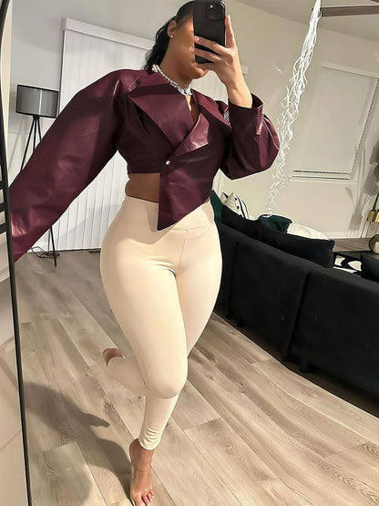 Leather Asymmetric Jacket