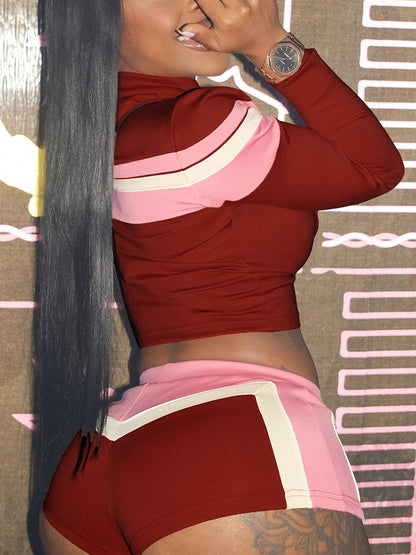 Ensemble trois pièces sportif à blocs de couleurs
