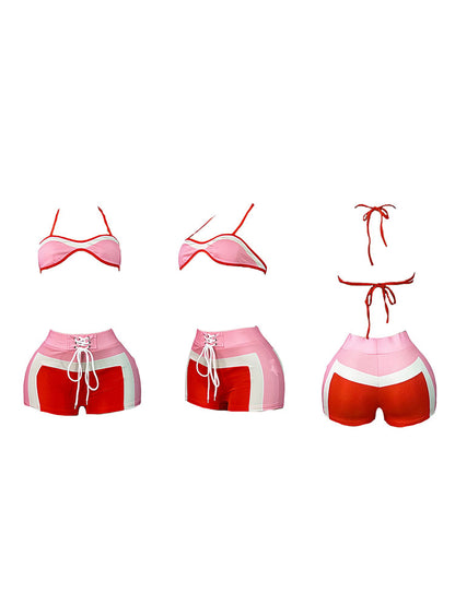 Ensemble trois pièces sportif à blocs de couleurs