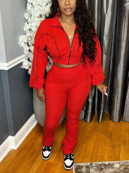 Ensemble veste vibrante et pantalon évasé