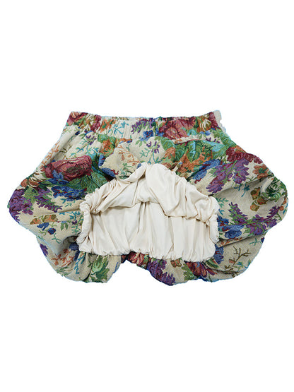 Vintage Floral Jacquard Hoodie & Skirt Set