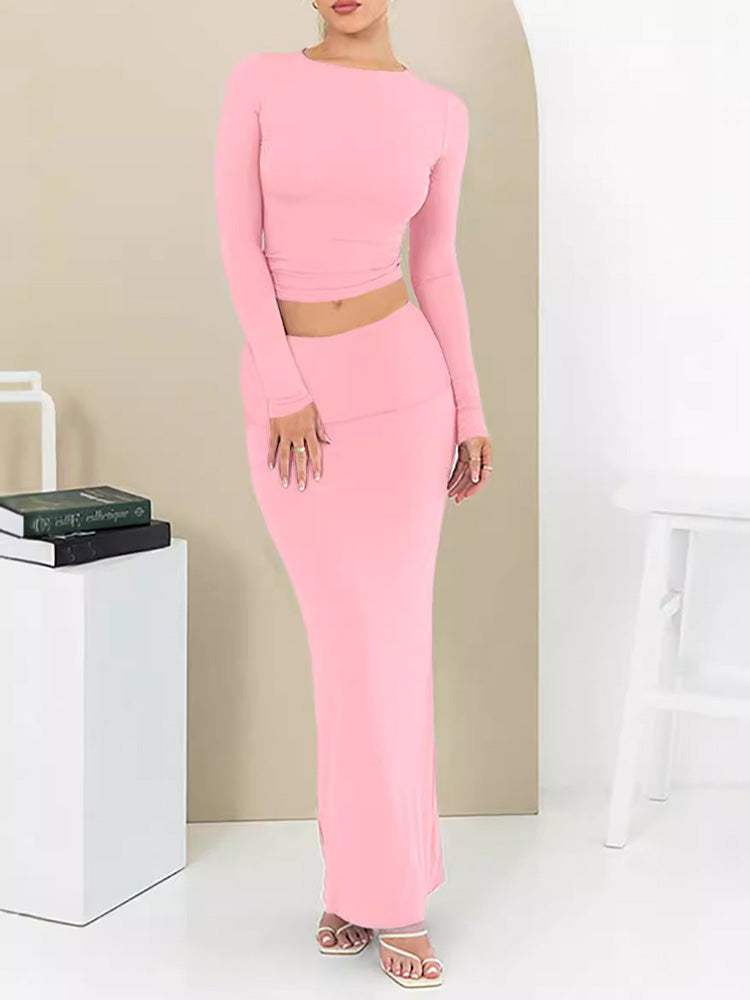 Crop Top Bodycon Skirt Set