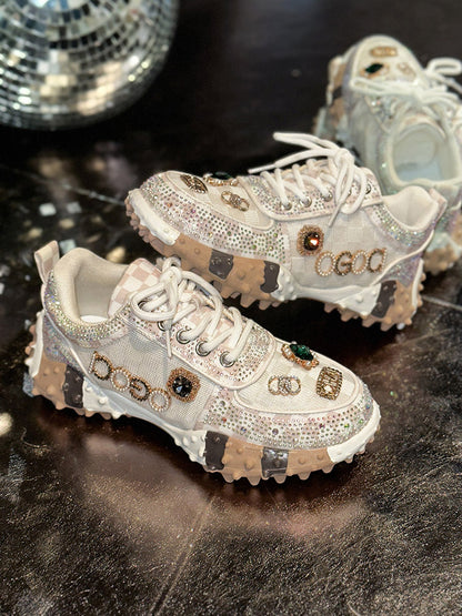 Rhinestone Thick Sole Sneakers