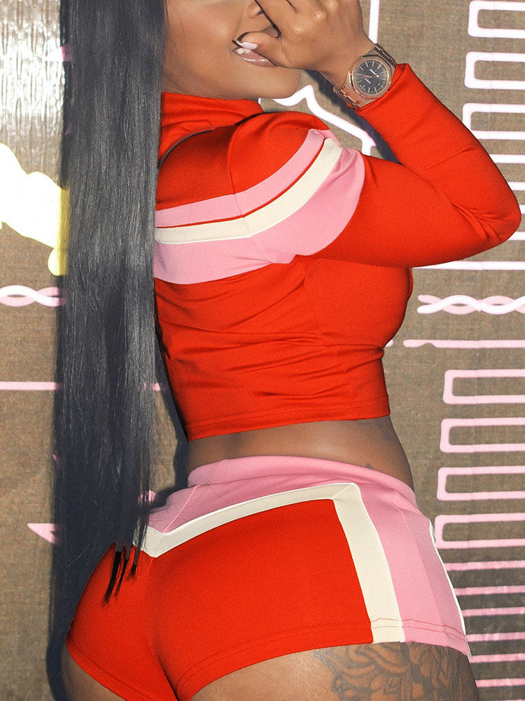 Ensemble trois pièces sportif à blocs de couleurs