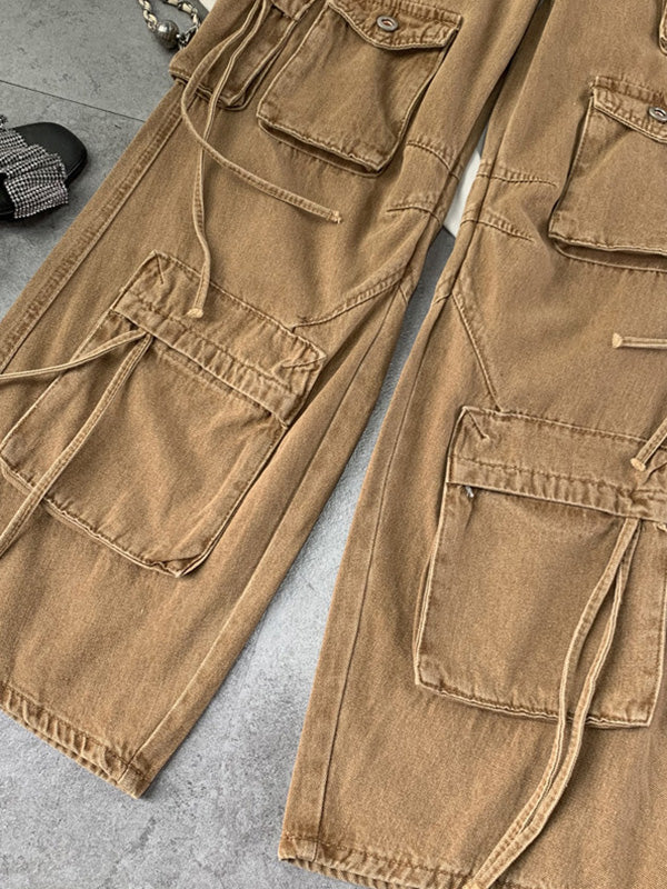 Cargo Pocket With String Jeans