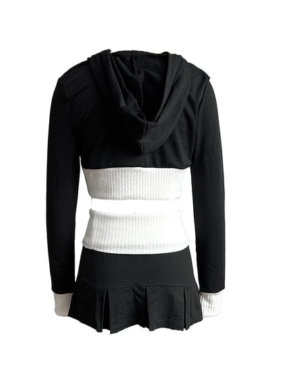 Tennis Crop Hoodie & Pleated Skirt Set