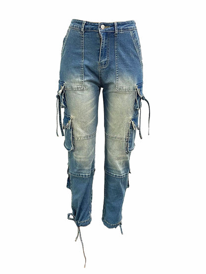 Vintage Denim Cargo Jeans