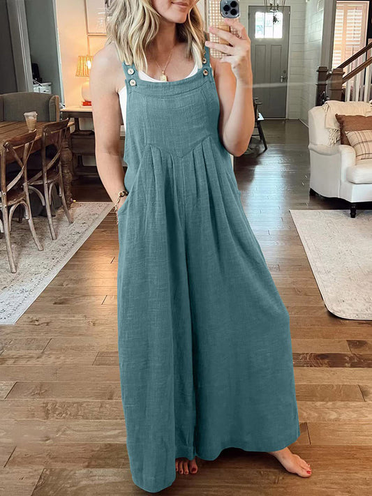Cotton Linen Loose Overall - ECHOINE