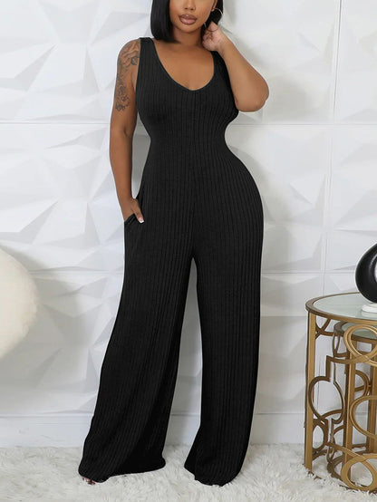 Ribbed Bolero & Jumpsuit Set