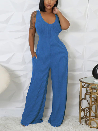 Ribbed Bolero & Jumpsuit Set