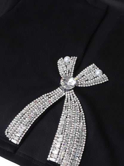 Rhinestone Bow Crop Top