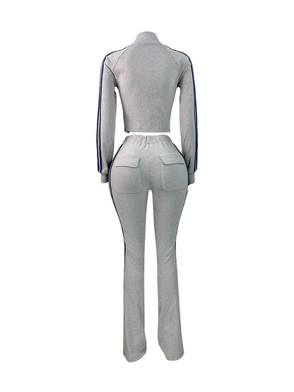 Athleisure Stripe Flare Tracksuit Set