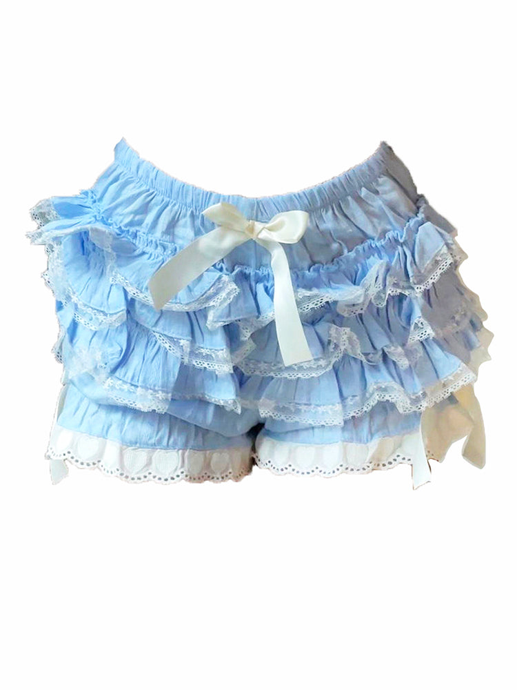 Ruffle Bow Lace Shorts