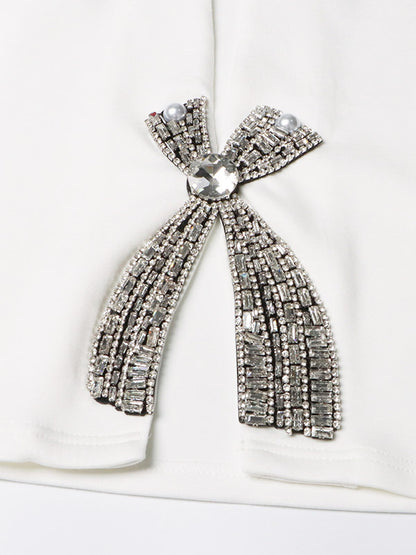 Rhinestone Bow Crop Top