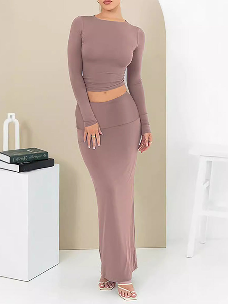 Crop Top Bodycon Skirt Set