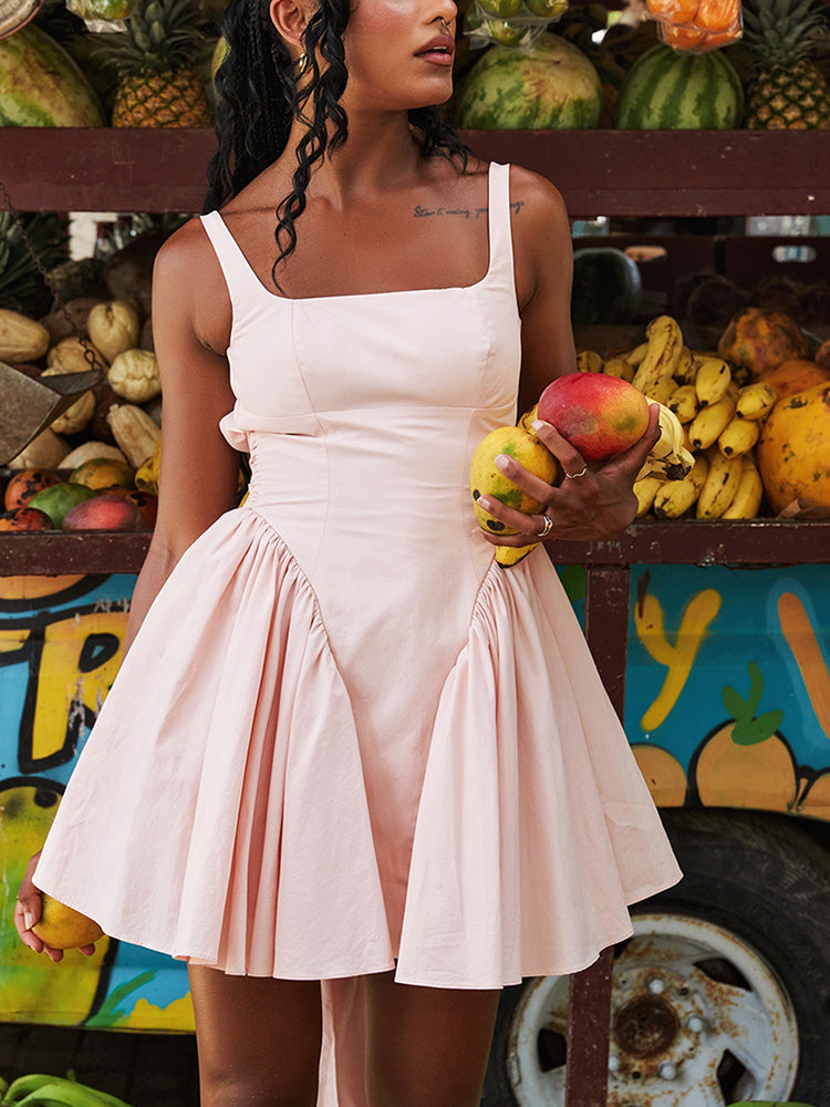 Bow Tie Backless Cute Dress