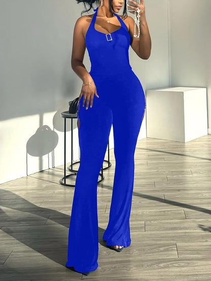 Halter Backless Bodycon Jumpsuit