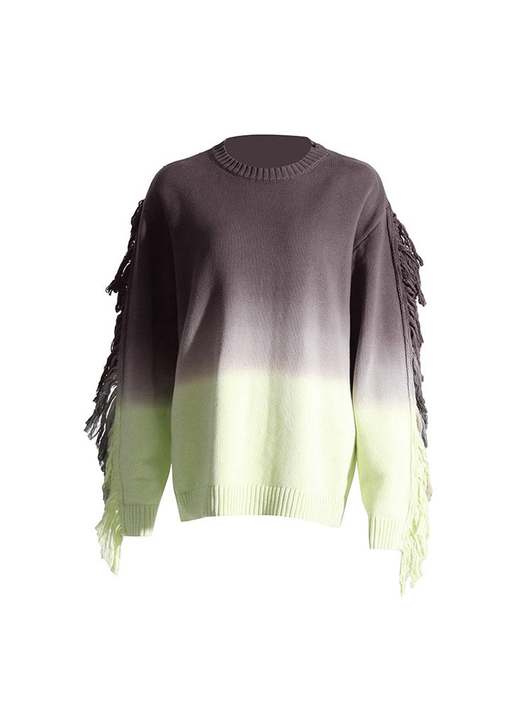 Fringe Gradient Sweater - ECHOINE