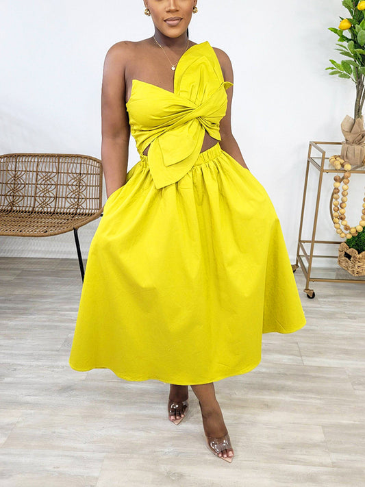 Knot Cutout Midi Dress - ECHOINE