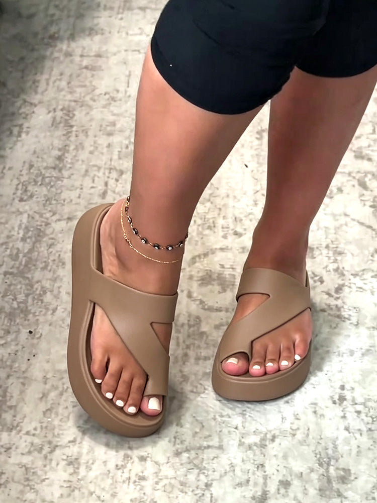 Toe-Loop Platform Sandals