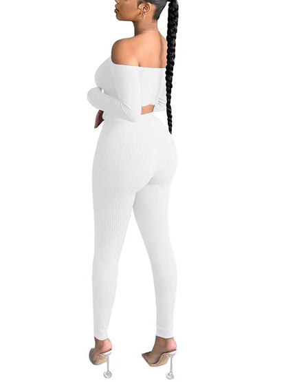 Off Shoulder Top Leggings Set