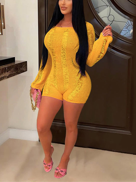 Off Shoulder Backless Romper - ECHOINE