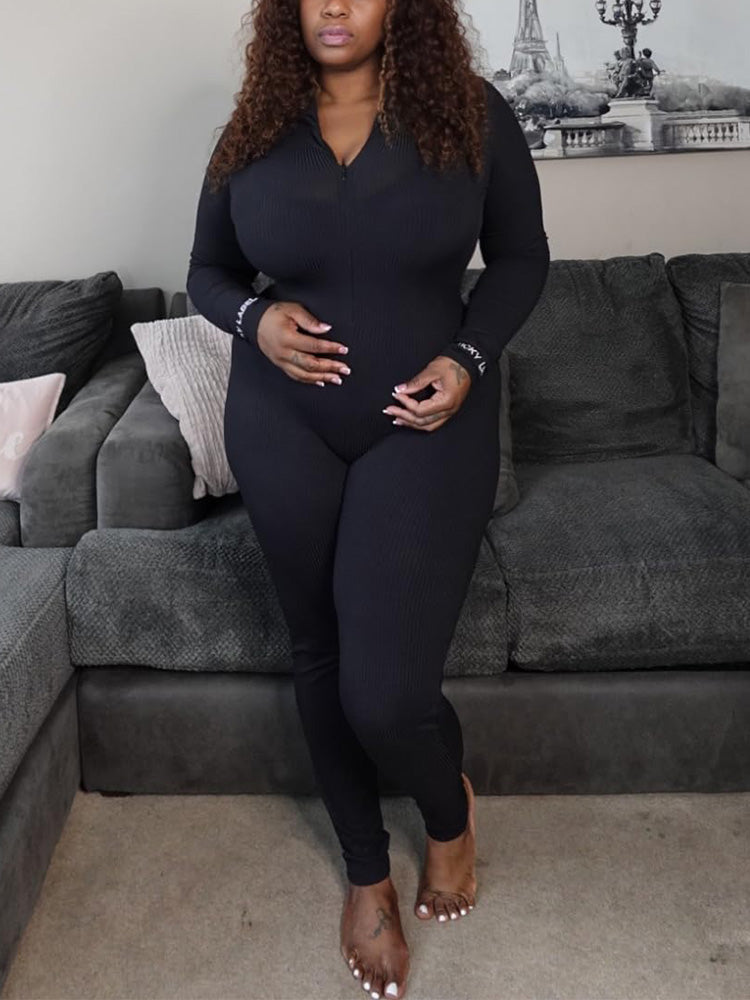 Thumb-Hole Long Sleeve Jumpsuit