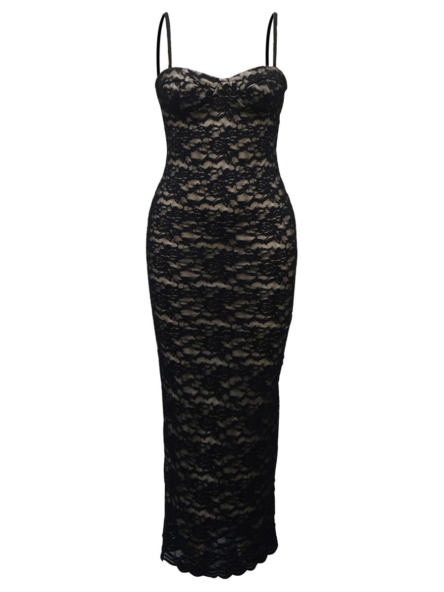 Lace Maxi Dress with Lining