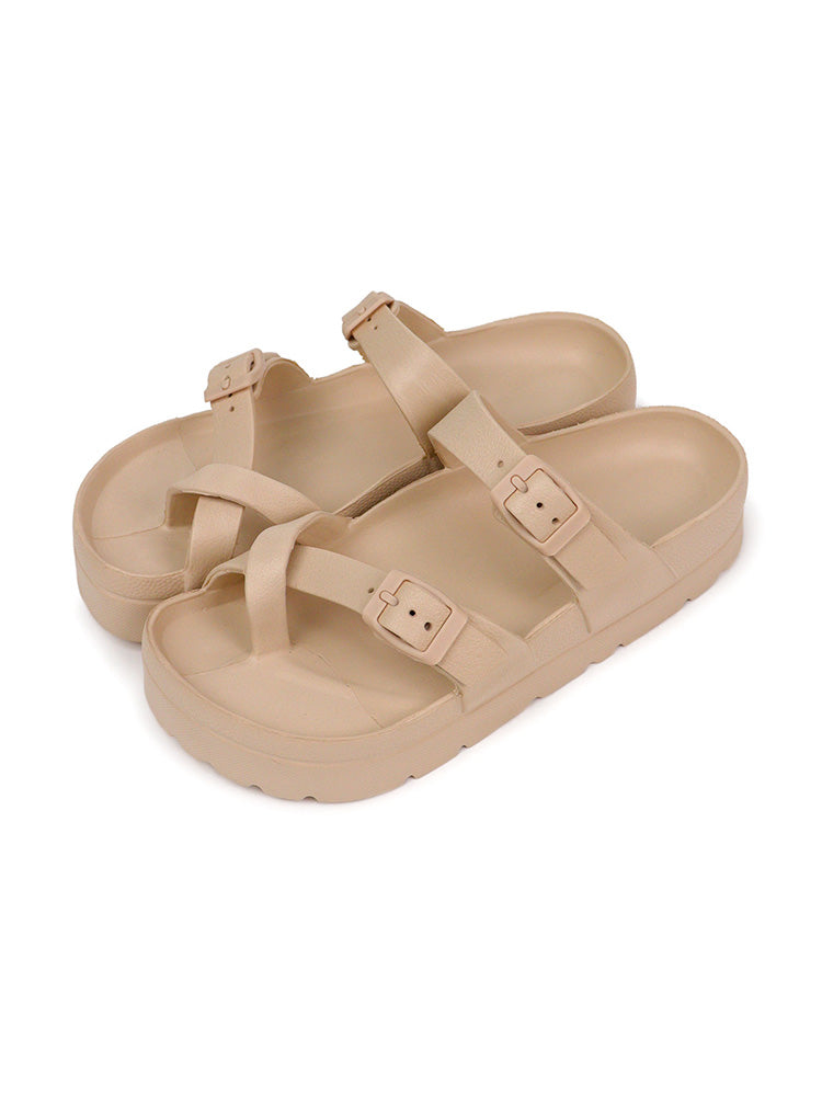 Crossover Buckle Strap Sandals