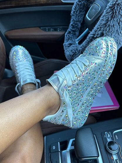 Crystal Embellished Sneakers - ECHOINE