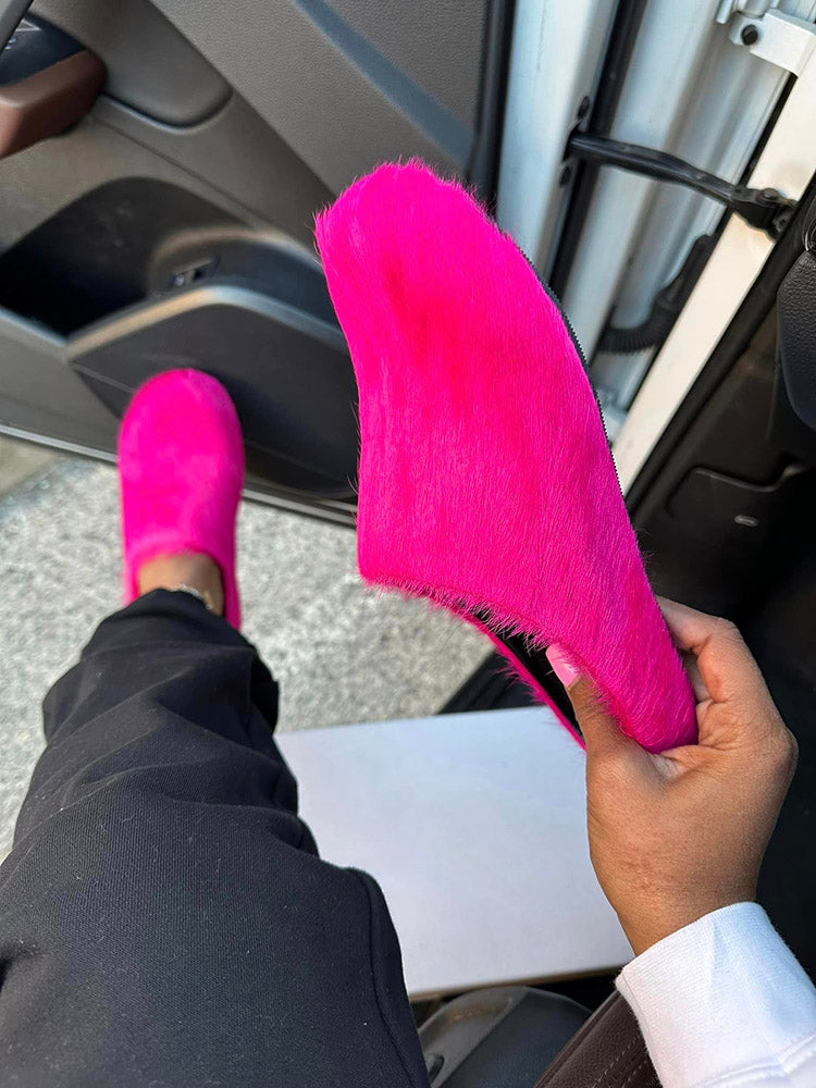 Fur Slip-On Flat Slides