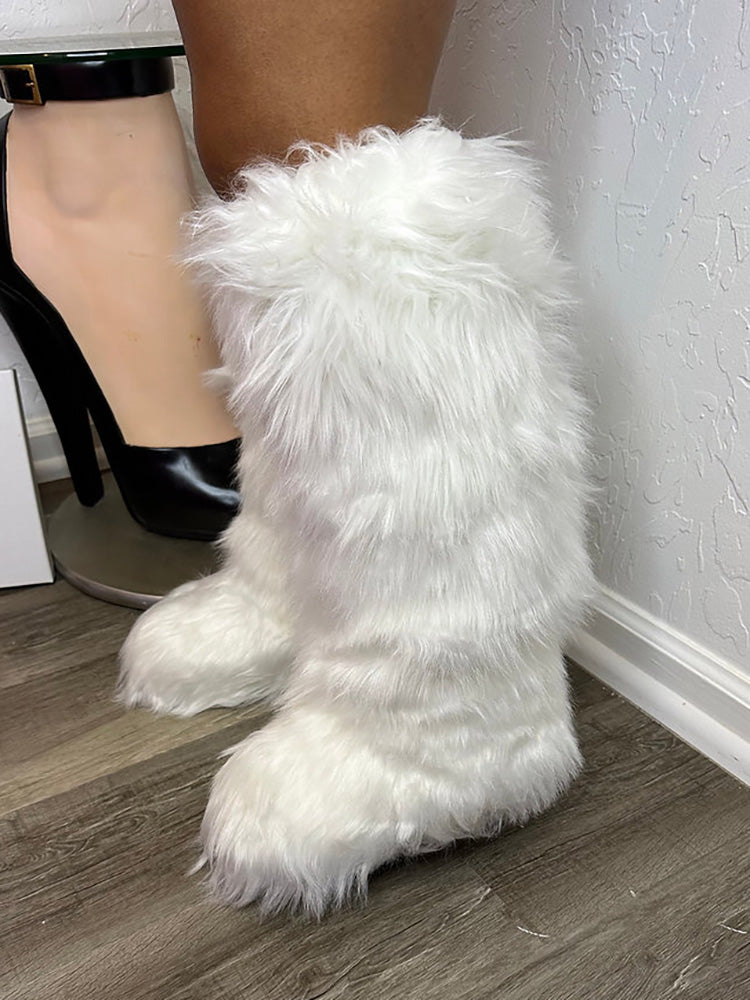 Bottes en fausse fourrure
