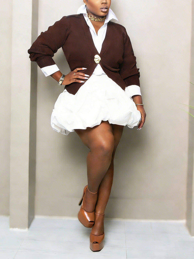 Knit Golden Button Cardigan