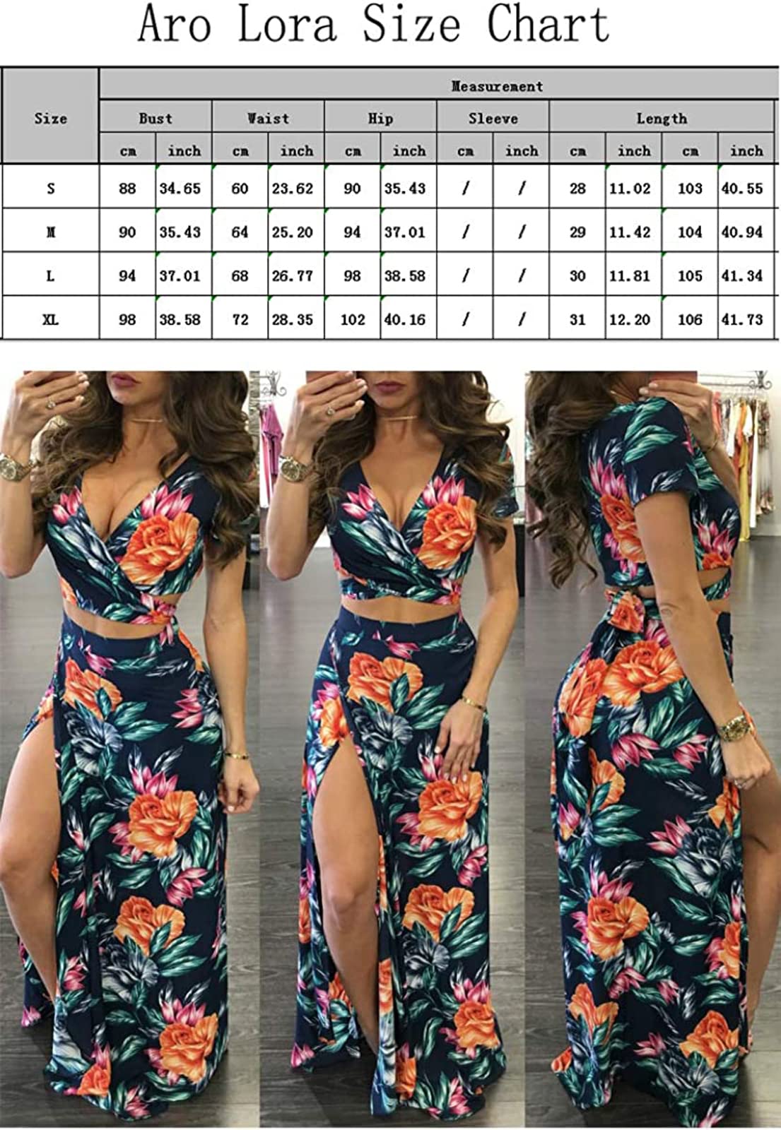 Floral Printed Slit Skirt Set