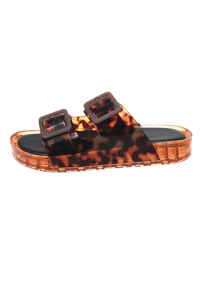 Jelly Double Buckle Strap Sandals