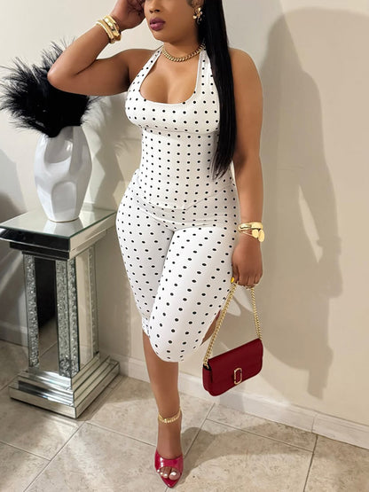 Polka Dot Jumpsuit & Corset Set