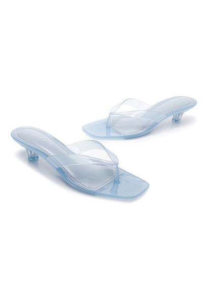 Jelly Thong Kitten Heel Sandals