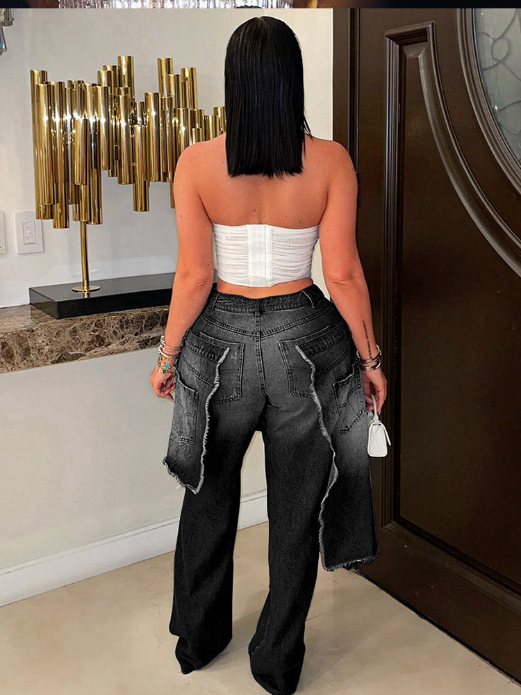Double Layered Denim Jeans